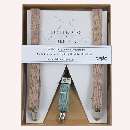 Black and Cream Suspenders / Bretels - Wool & Water
