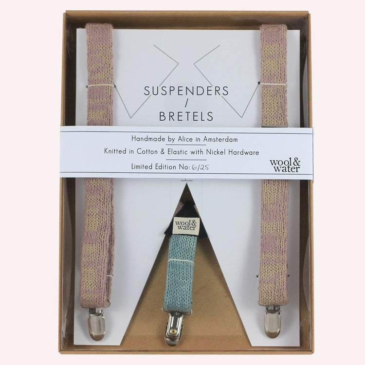 Black and Cream Suspenders / Bretels - Wool & Water