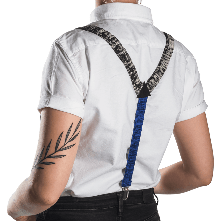 Black and Cream Suspenders / Bretels - Wool & Water