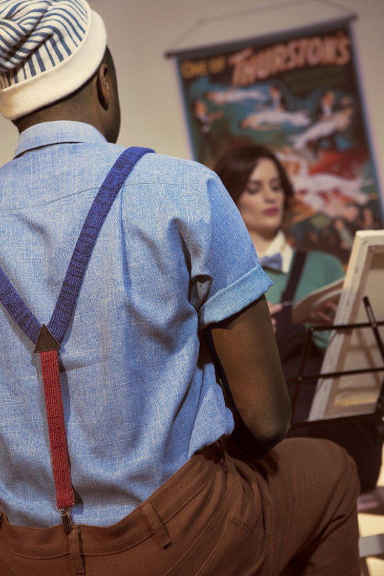 Blue Suspenders / Bretels - Wool & Water