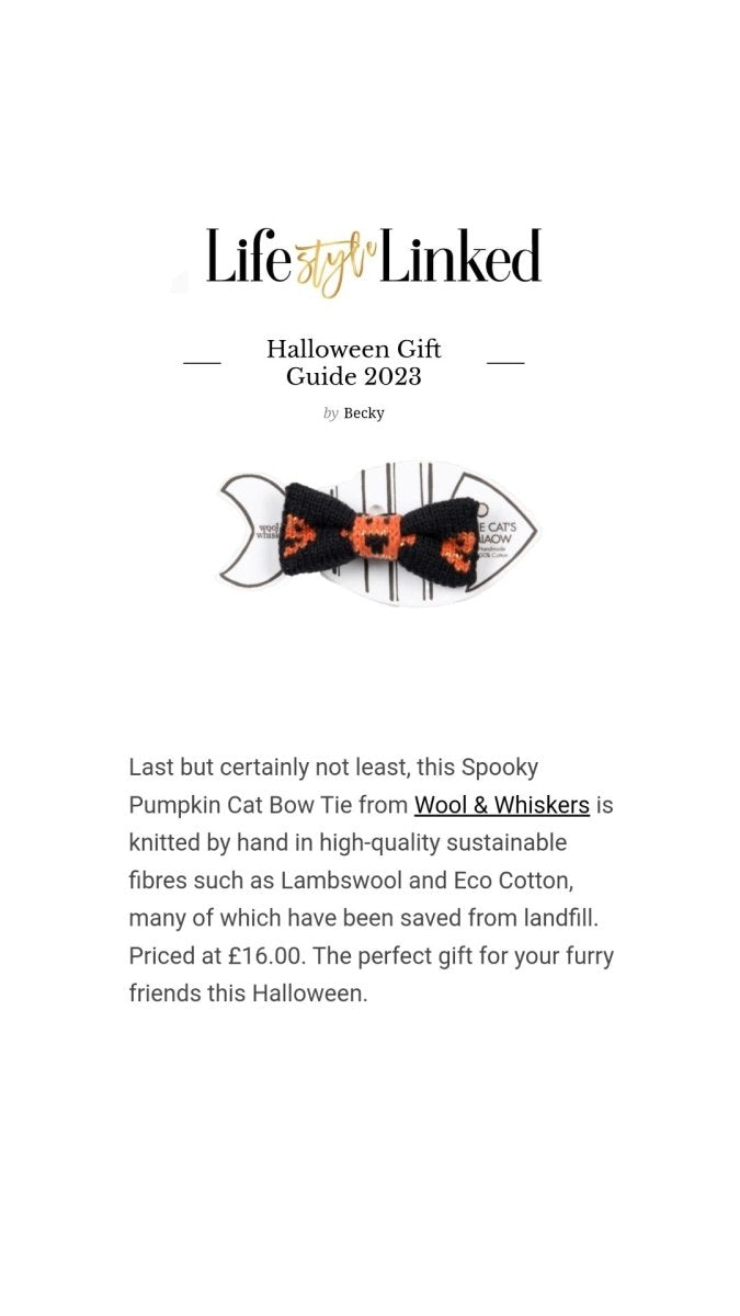 Cat / Tiny Dog Bow Tie: Halloween Pumpkins - Wool & Water
