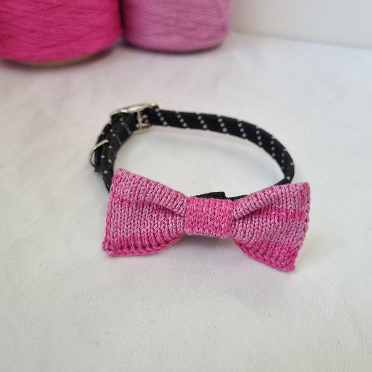 Cat / Tiny Dog Bow Tie: Raspberry Mix - Wool & Water