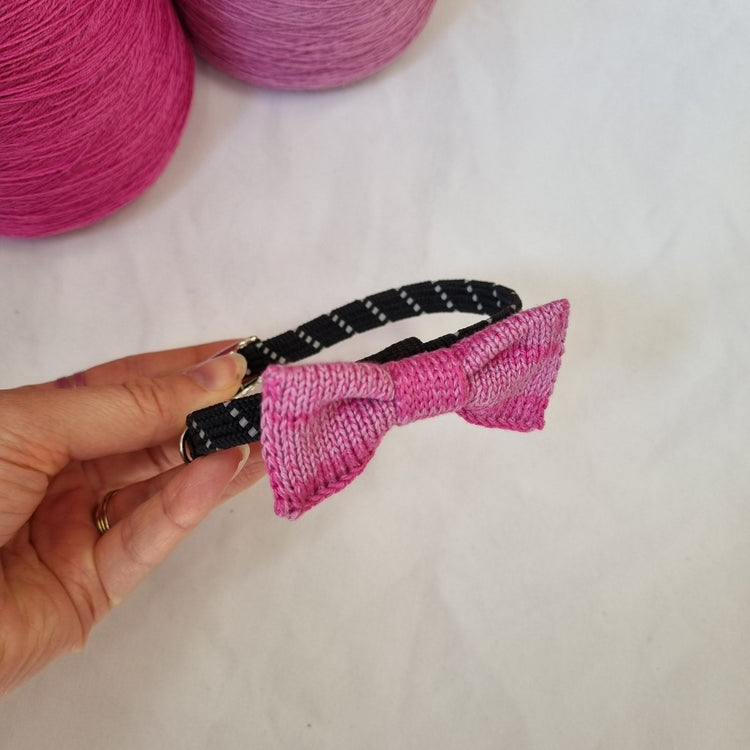 Cat / Tiny Dog Bow Tie: Raspberry Mix - Wool & Water
