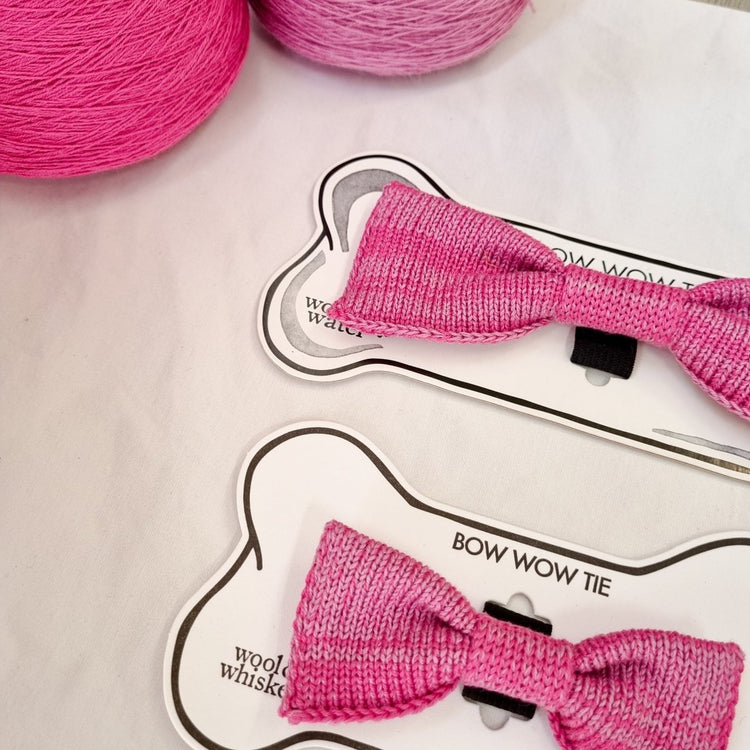 Cat / Tiny Dog Bow Tie: Raspberry Mix - Wool & Water