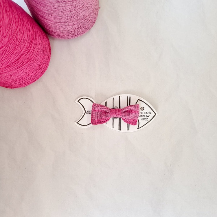 Cat / Tiny Dog Bow Tie: Raspberry Mix - Wool & Water