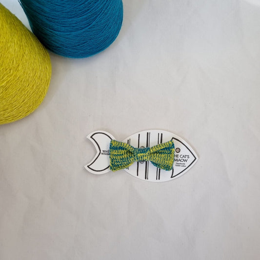 Cat / Tiny Dog Bow Tie: Wasabi Mix - Wool & Water