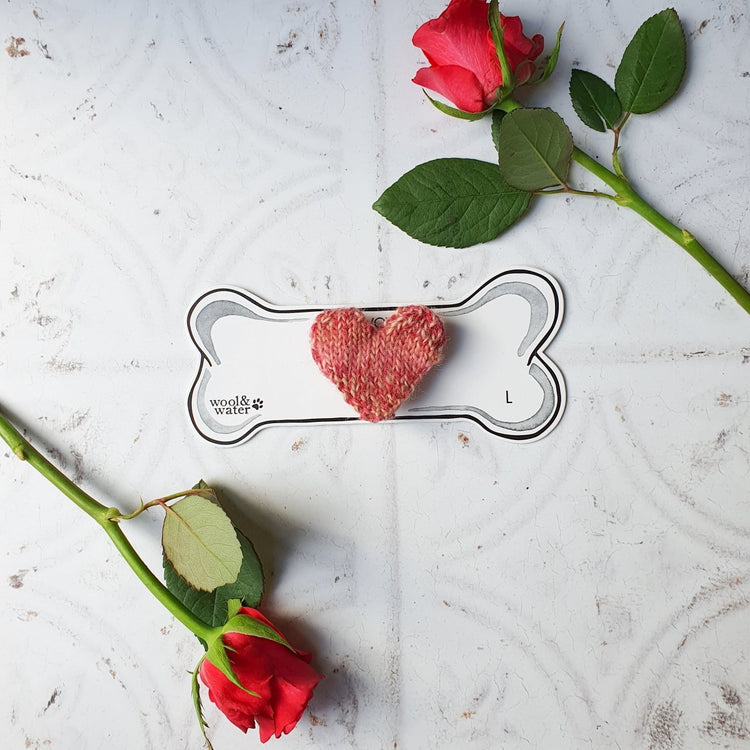 Cat/Dog Love Heart + Pin Set: 3 Sizes Available - Wool & Water