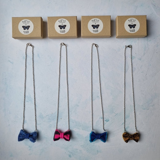 Clearance: Mini Bow Tie Necklaces - Wool & Water