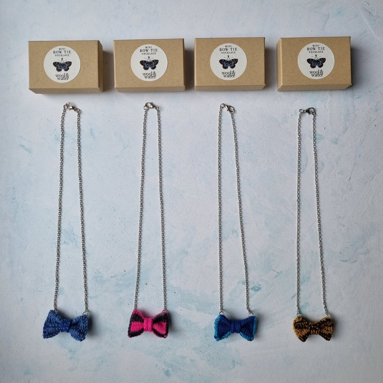 Clearance: Mini Bow Tie Necklaces - Wool & Water