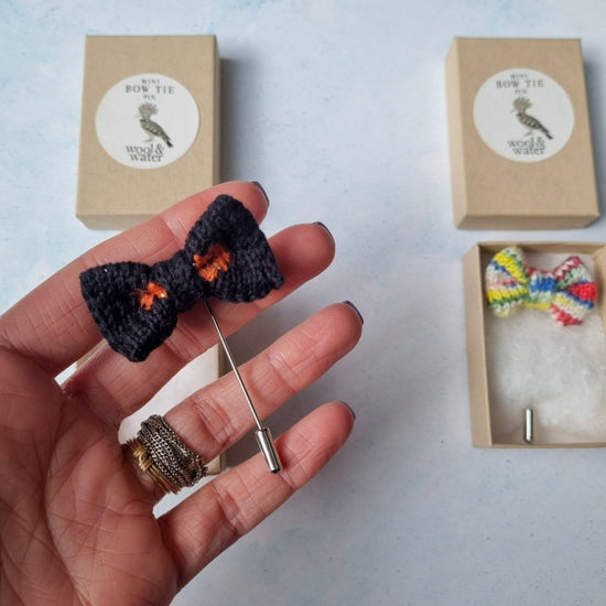 Clearance: Mini Bow Tie Pins - Wool & Water