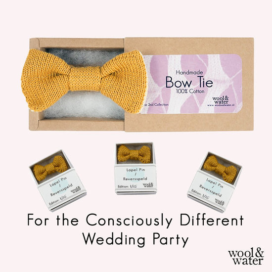 Custom Mini Bow Tie Pin - Wool & Water