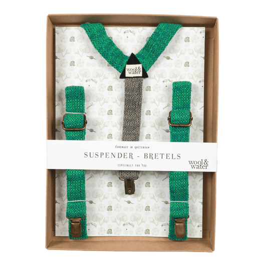 Green Suspenders / Bretels - Wool & Water