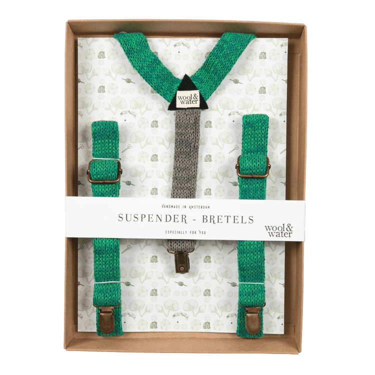 Green Suspenders / Bretels - Wool & Water
