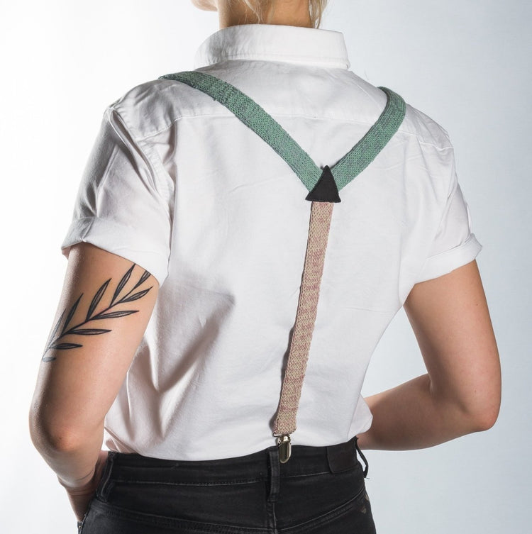 Green Suspenders / Bretels - Wool & Water