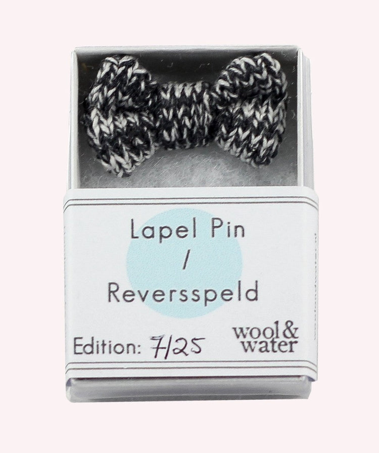 Grey/White Bow Tie Pin - Wool & Water