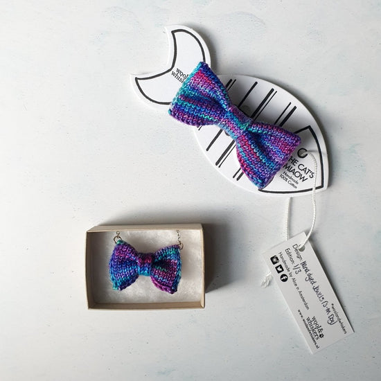 Hand-dyed Bow Tie Necklace + Cat or Dog Bow Tie Set (Special Edition) - Wool & Water