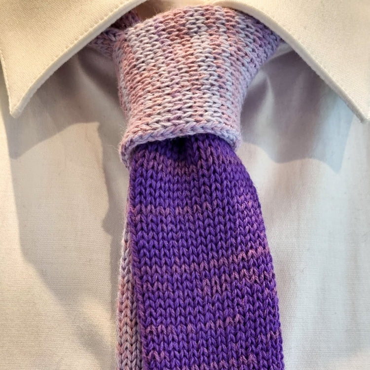 Knitted Tie: Purple + Lilac - Wool & Water
