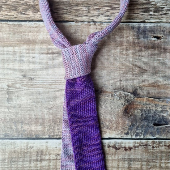 Knitted Tie: Purple + Lilac - Wool & Water