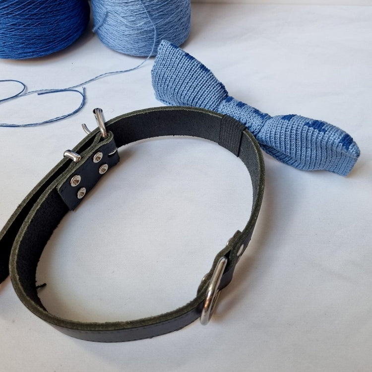 Large Dog Bow Tie: Blue Wave - Wool & Water