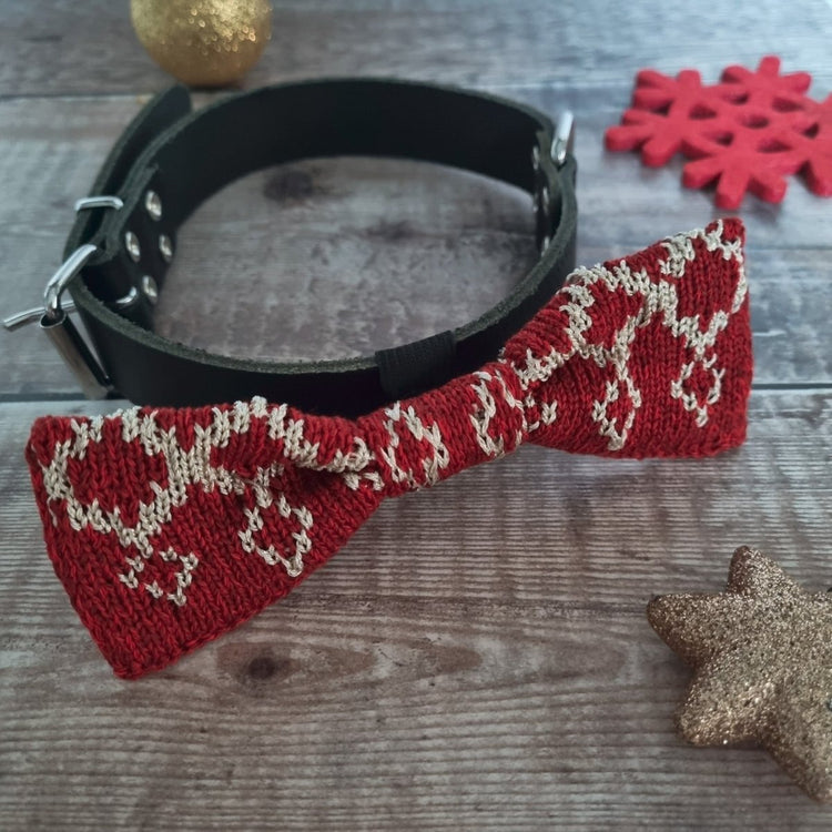 Large Dog Bow Tie: Festive Sparkle - Wool & Water