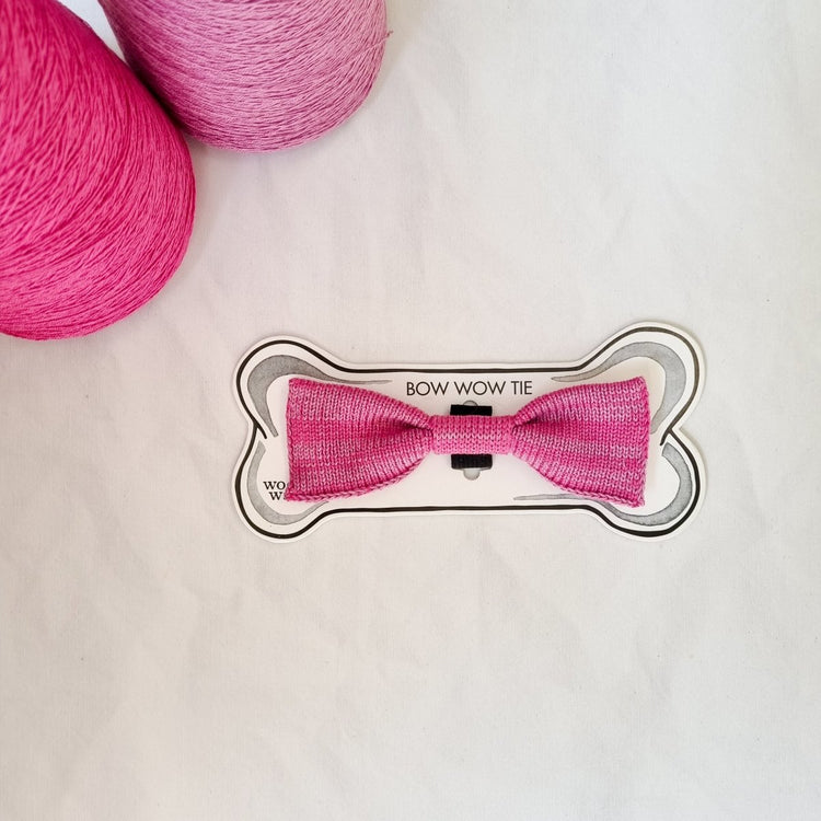 Large Dog Bow Tie: Raspberry Mix - Wool & Water