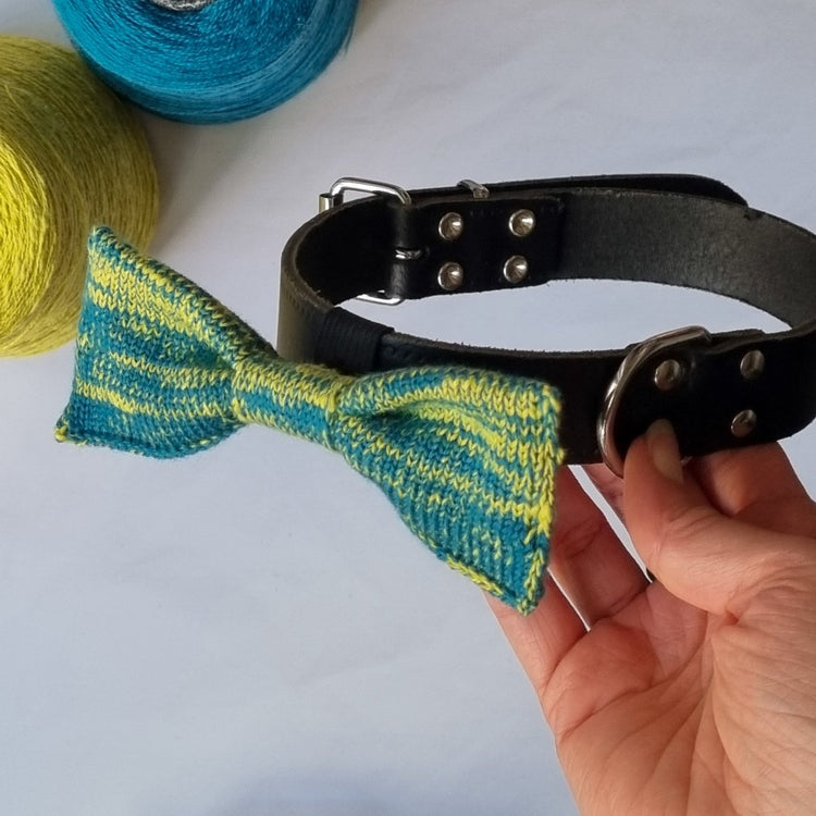 Large Dog Bow Tie: Wasabi Mix - Wool & Water