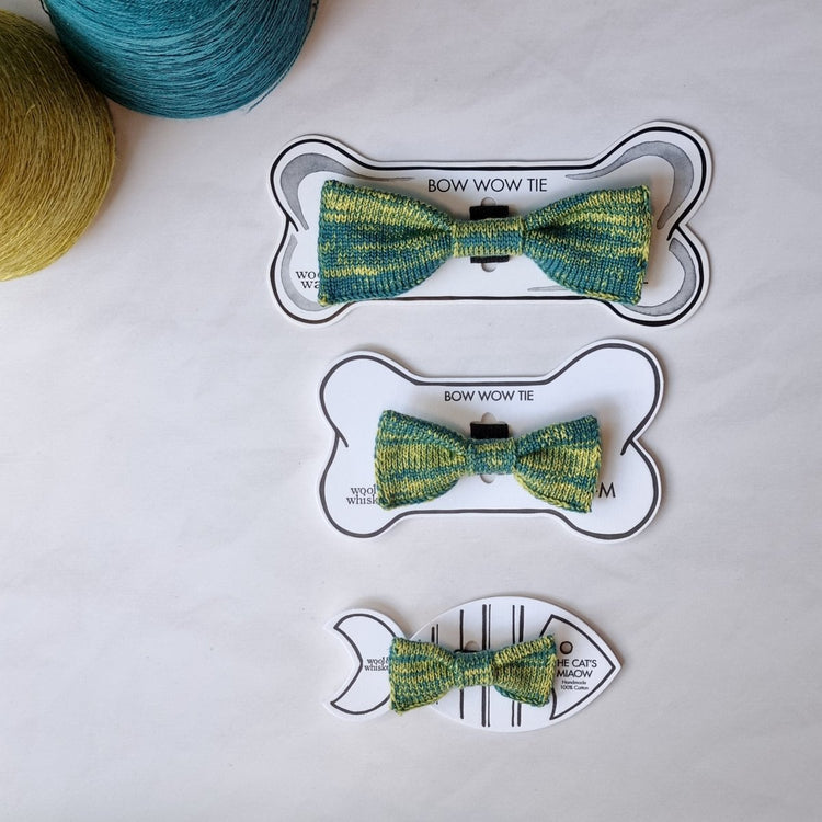 Large Dog Bow Tie: Wasabi Mix - Wool & Water