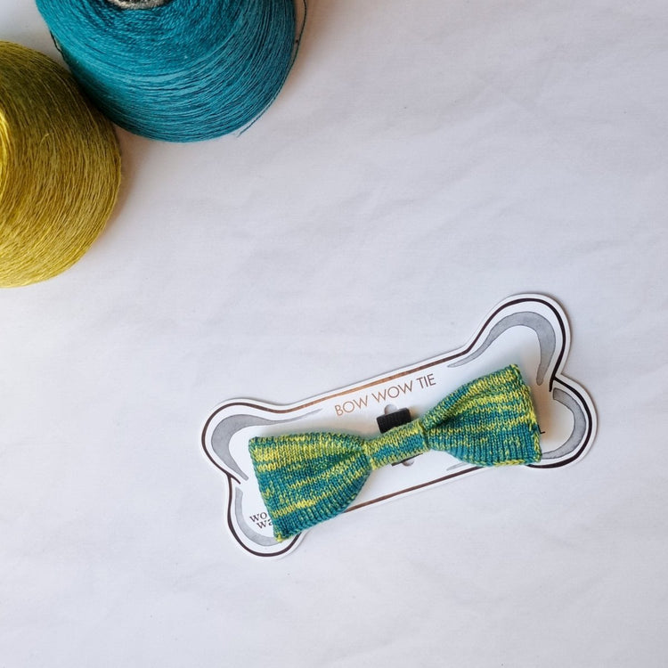 Large Dog Bow Tie: Wasabi Mix - Wool & Water