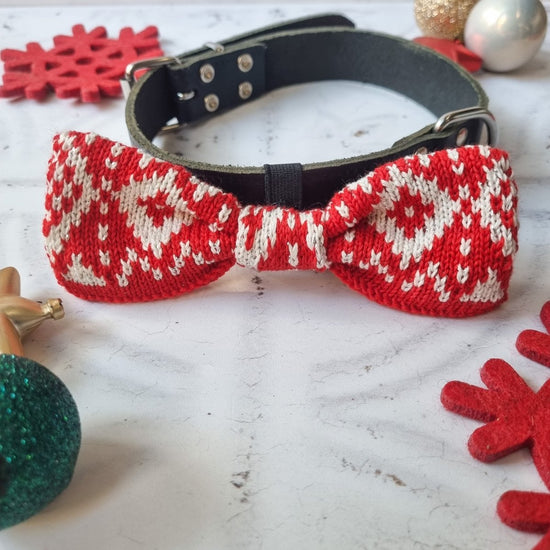 Large Dog Bow Tie : Winter Hygge - Wool & Water