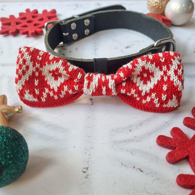Large Dog Bow Tie : Winter Hygge - Wool & Water