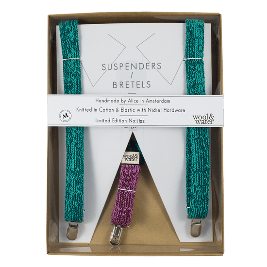 Mint Green Suspenders / Bretels - Wool & Water