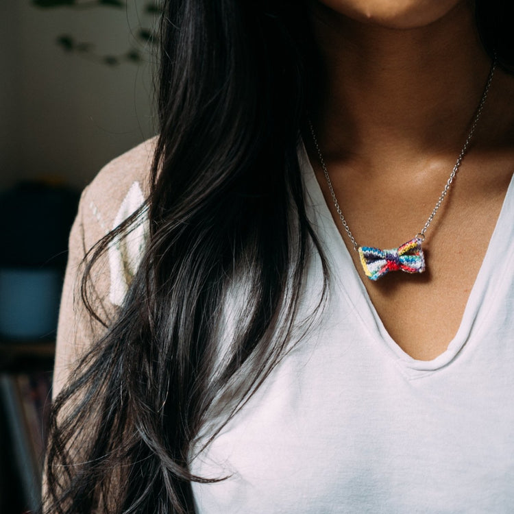 Paintpot Bow Tie Necklace - Wool & Water