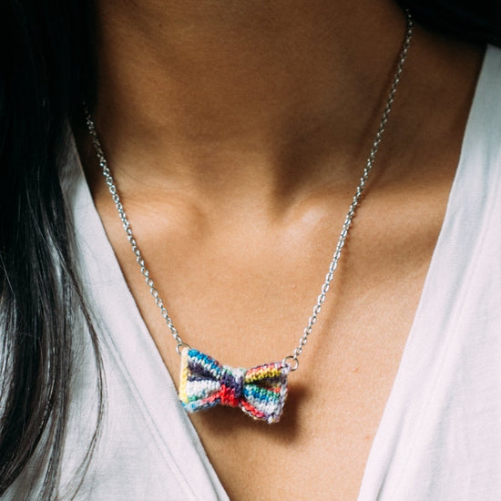 Paintpot Bow Tie Necklace - Wool & Water