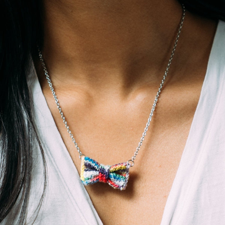 Paintpot Bow Tie Necklace - Wool & Water