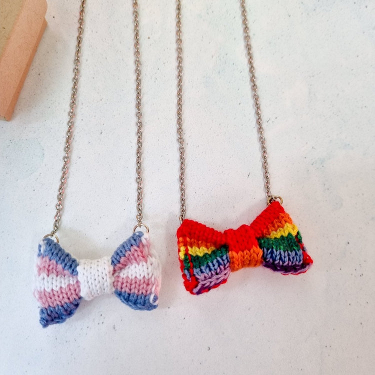 PRIDE: Mini Bow Tie Necklace - Wool & Water