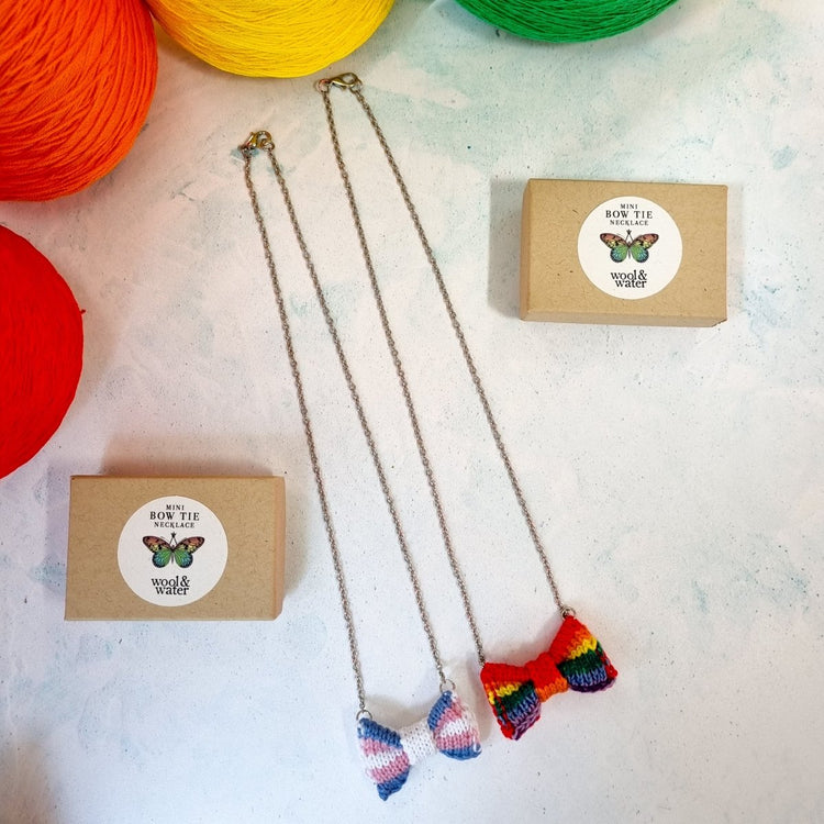PRIDE: Mini Bow Tie Necklace - Wool & Water