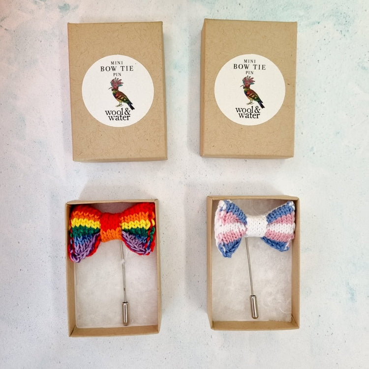 PRIDE: Mini Bow Tie Pin - Wool & Water