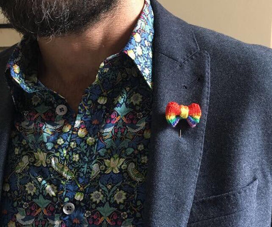 PRIDE: Mini Bow Tie Pin - Wool & Water