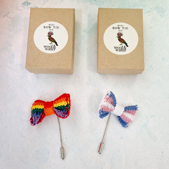 PRIDE: Mini Bow Tie Pin - Wool & Water
