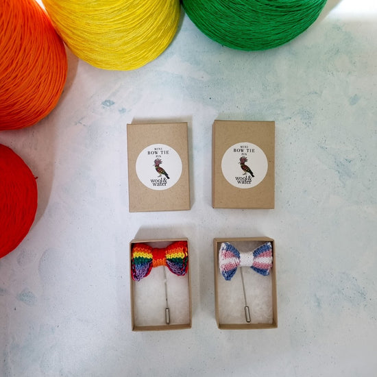 PRIDE: Mini Bow Tie Pin - Wool & Water