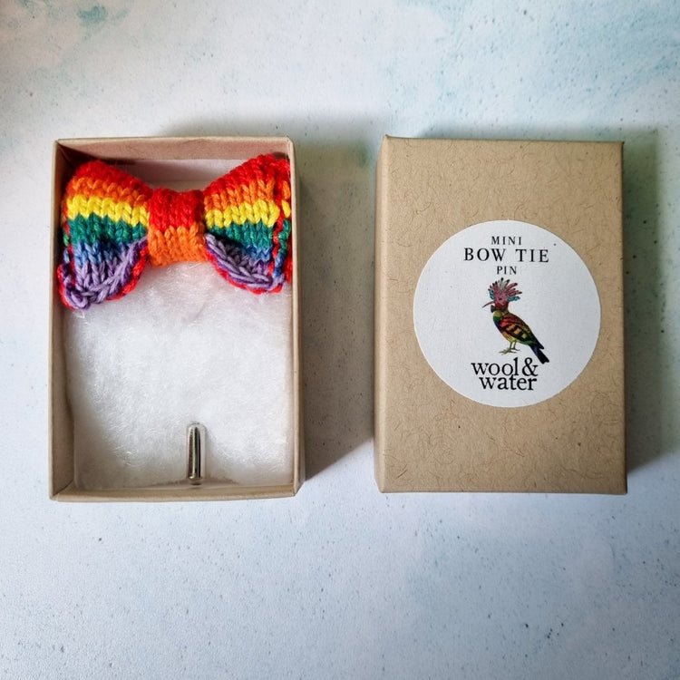 PRIDE: Mini Bow Tie Pin - Wool & Water