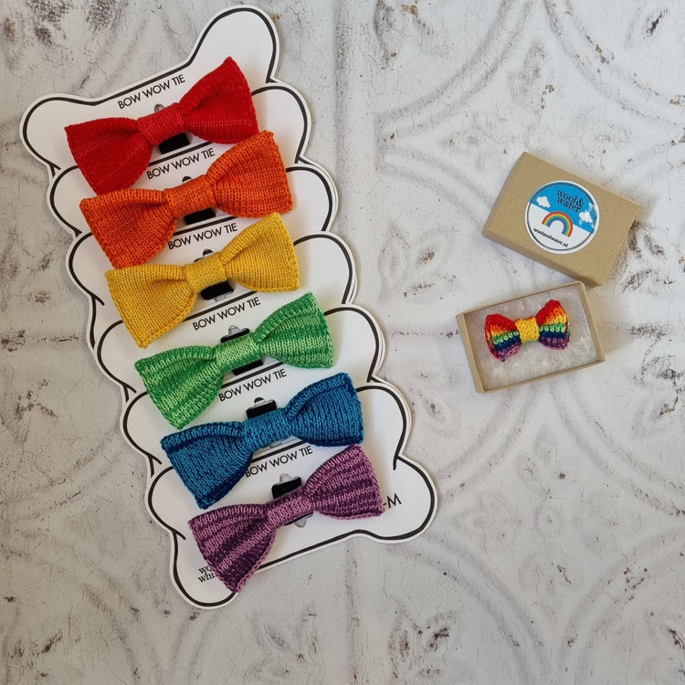 RainBOW Dog Bow Tie + Necklace Set (Special Edition) - Wool & Water