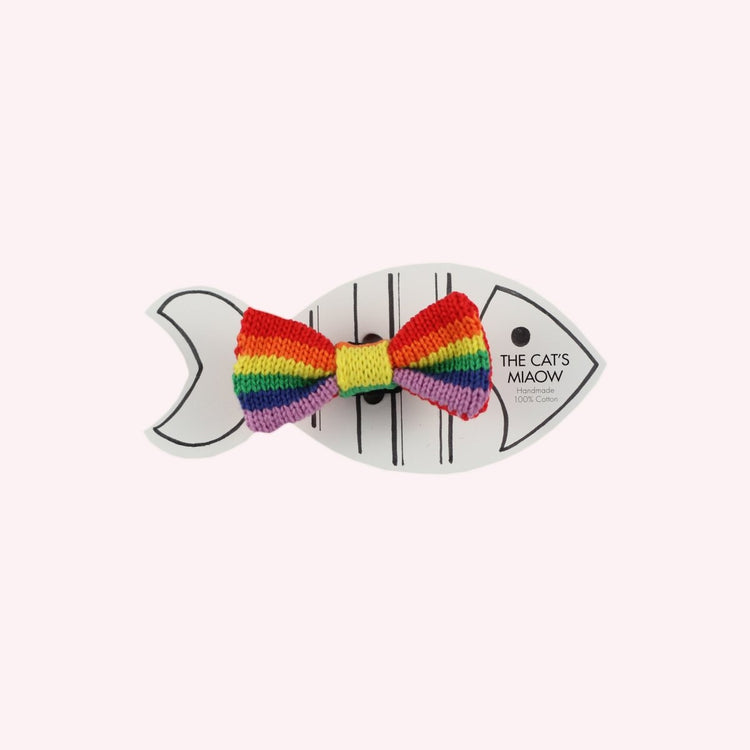 Rainbow / PRIDE Cat Bow Tie: Cat and Tiny Dogs - Wool & Water