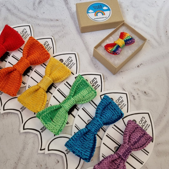 RainBOW Ties : Cat - Tiny Dog (6 colours available) - Wool & Water