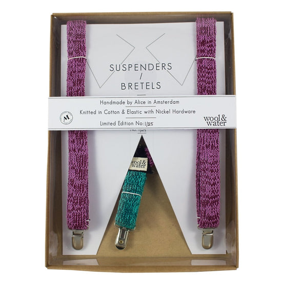 Raspberry Pink Suspenders / Bretels - Wool & Water
