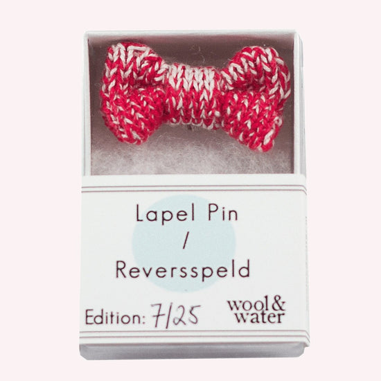 Red / White Bow Tie Pin - Wool & Water