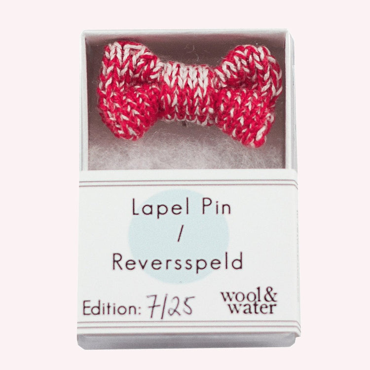 Red / White Bow Tie Pin - Wool & Water