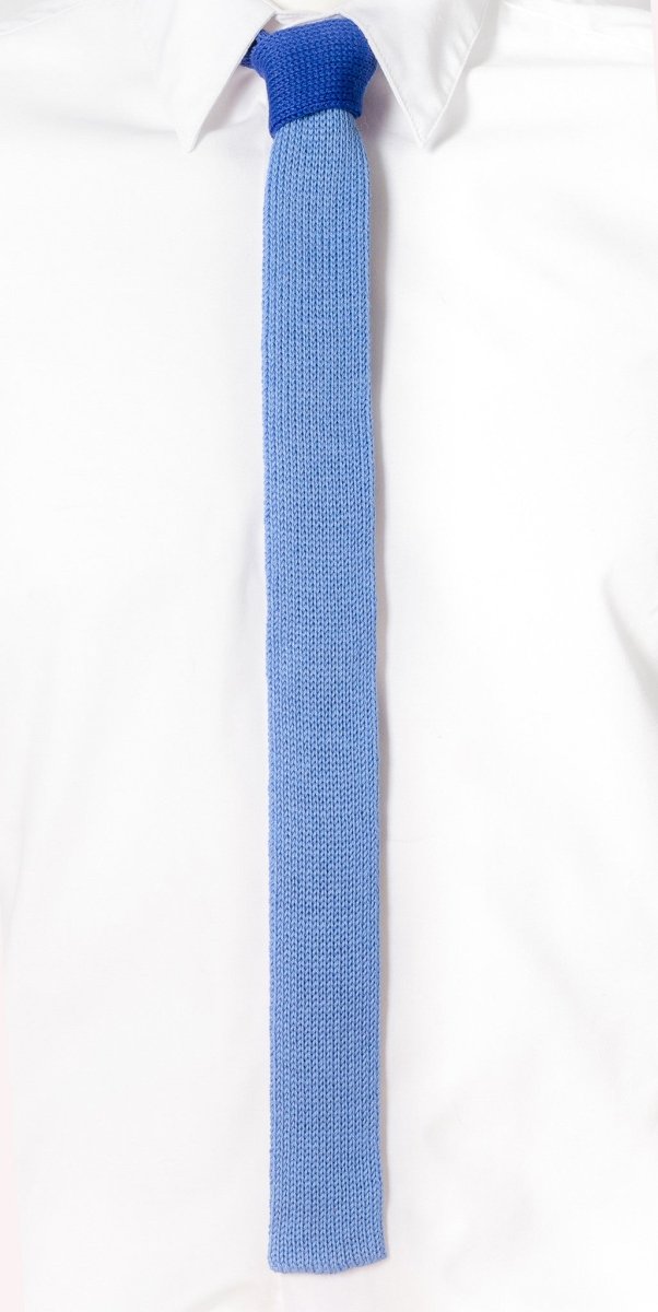 Skinny Tie: Sea and Sky (Contrast Knot) - Wool & Water