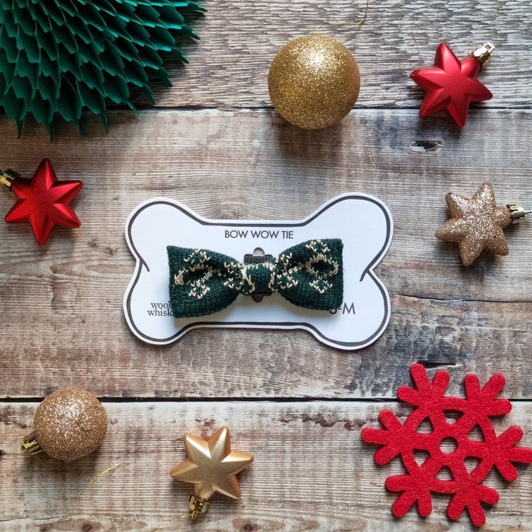 Small - Medium Dog Bow Tie: Festive Sparkle - Wool & Water
