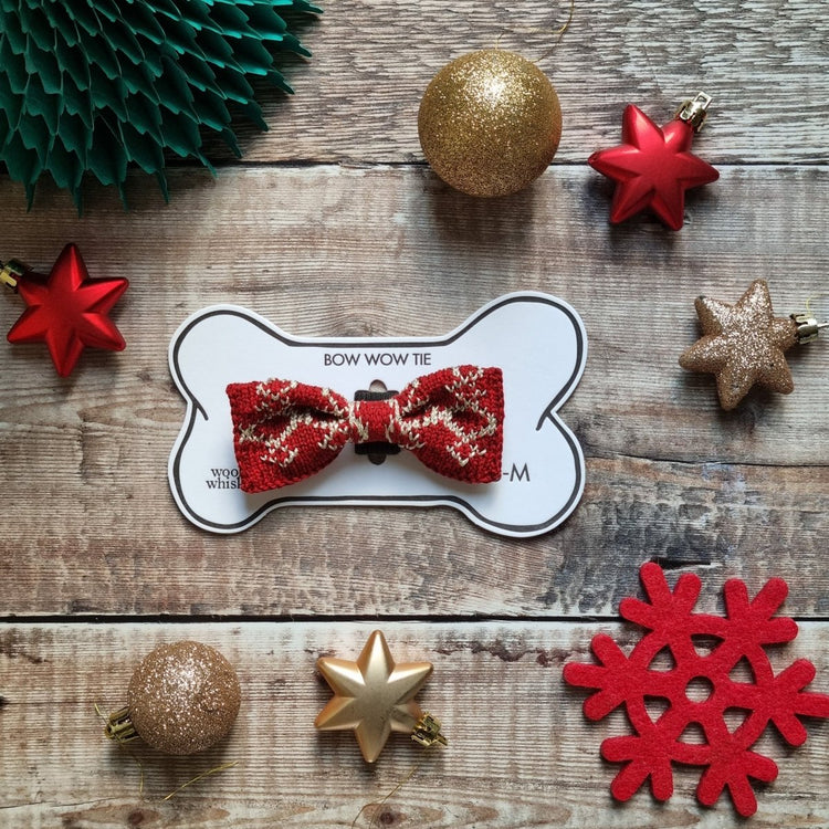 Small - Medium Dog Bow Tie: Festive Sparkle - Wool & Water